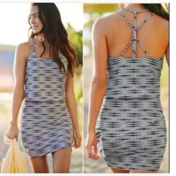 Athleta Dresses & Skirts - Athleta Womens Black And‎ White Arielle Venice Strappy Swim Dress Medium